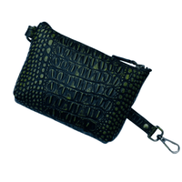 Premium Crocodile Embossed Leather Purse for Women – Small Designer - Inspired Wristlet Travel Wallet - 