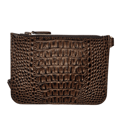 Premium Crocodile Embossed Leather Purse for Women – Small Designer - Inspired Wristlet Travel Wallet - 