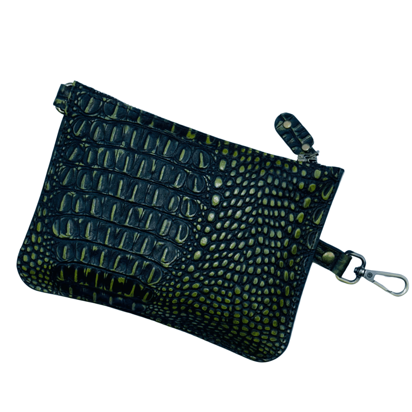 premium crocodile embossed leather purse for women – small designer - inspired wristlet travel wallet - 