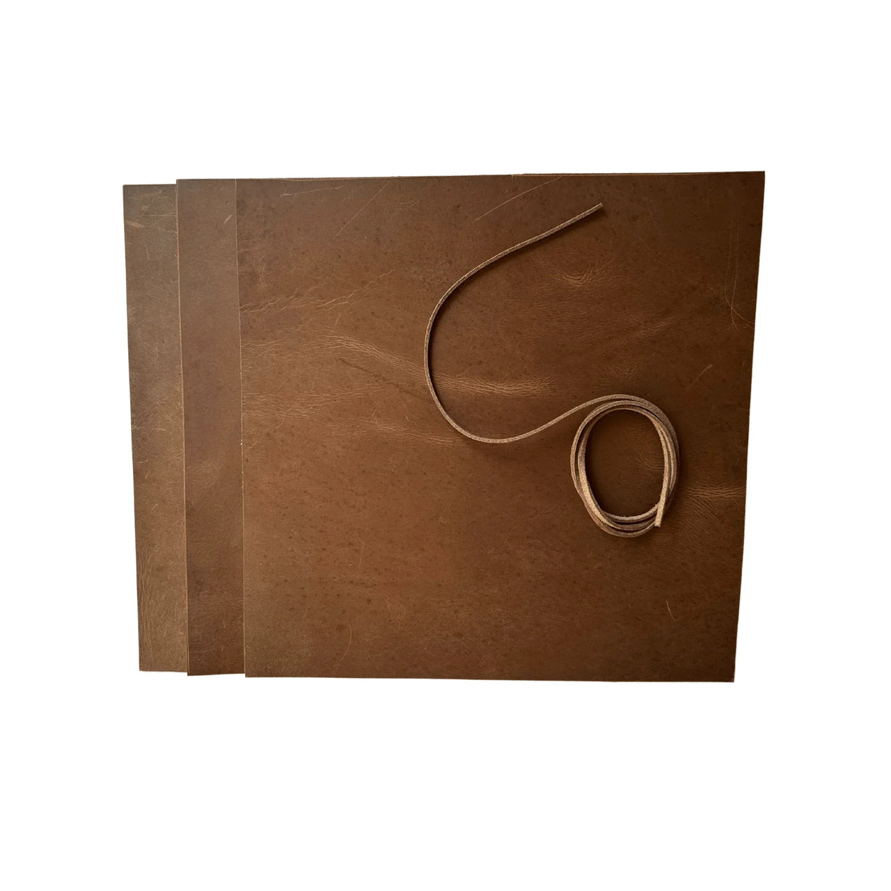 Premium Full Cowhide Leather Sheets (3 - Pack) with 91 cm Cord – Perfect for DIY Crafts, Wallets & Jewelry - 
