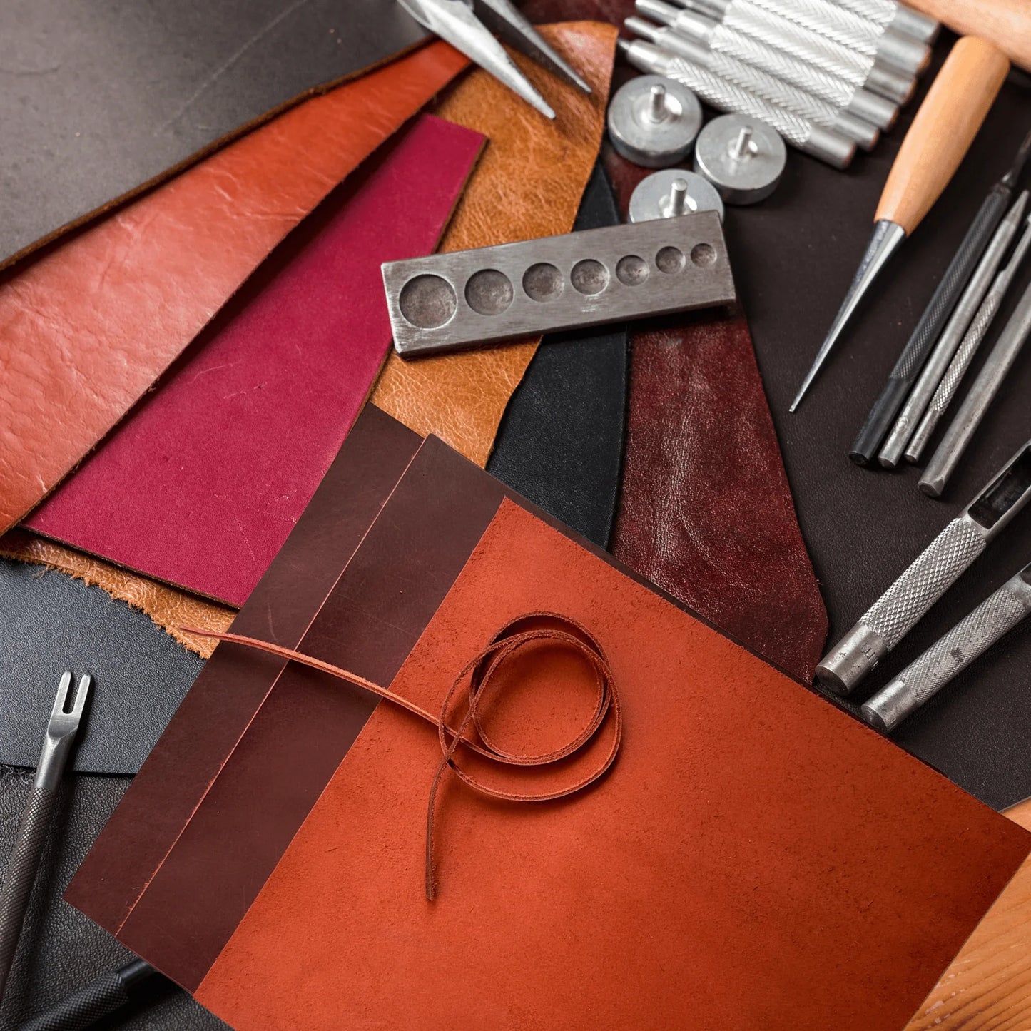 premium full grain buffalo leather sheets (3 - pack) with 91 cm cord – perfect for diy crafts, wallets & jewelry - 