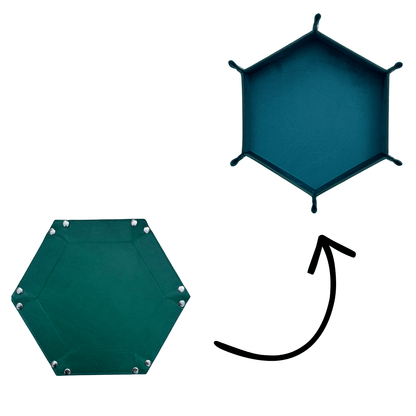 Premium Genuine Leather Hexagonal Valet Tray - Luxury Desk Organiser - 