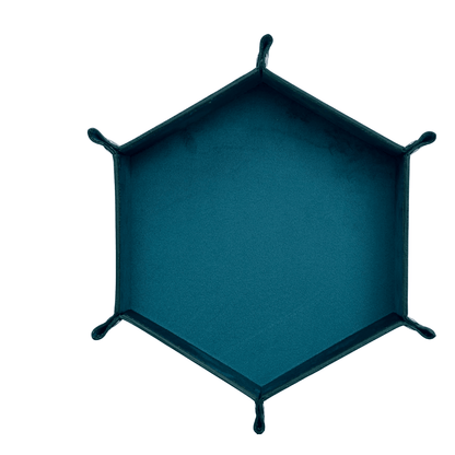 Premium Genuine Leather Hexagonal Valet Tray - Luxury Desk Organiser - 
