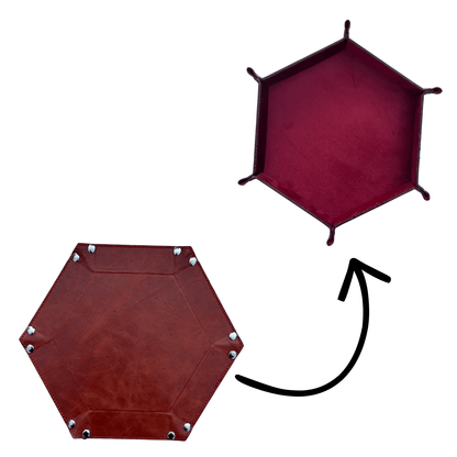 Premium Genuine Leather Hexagonal Valet Tray - Luxury Desk Organiser - 