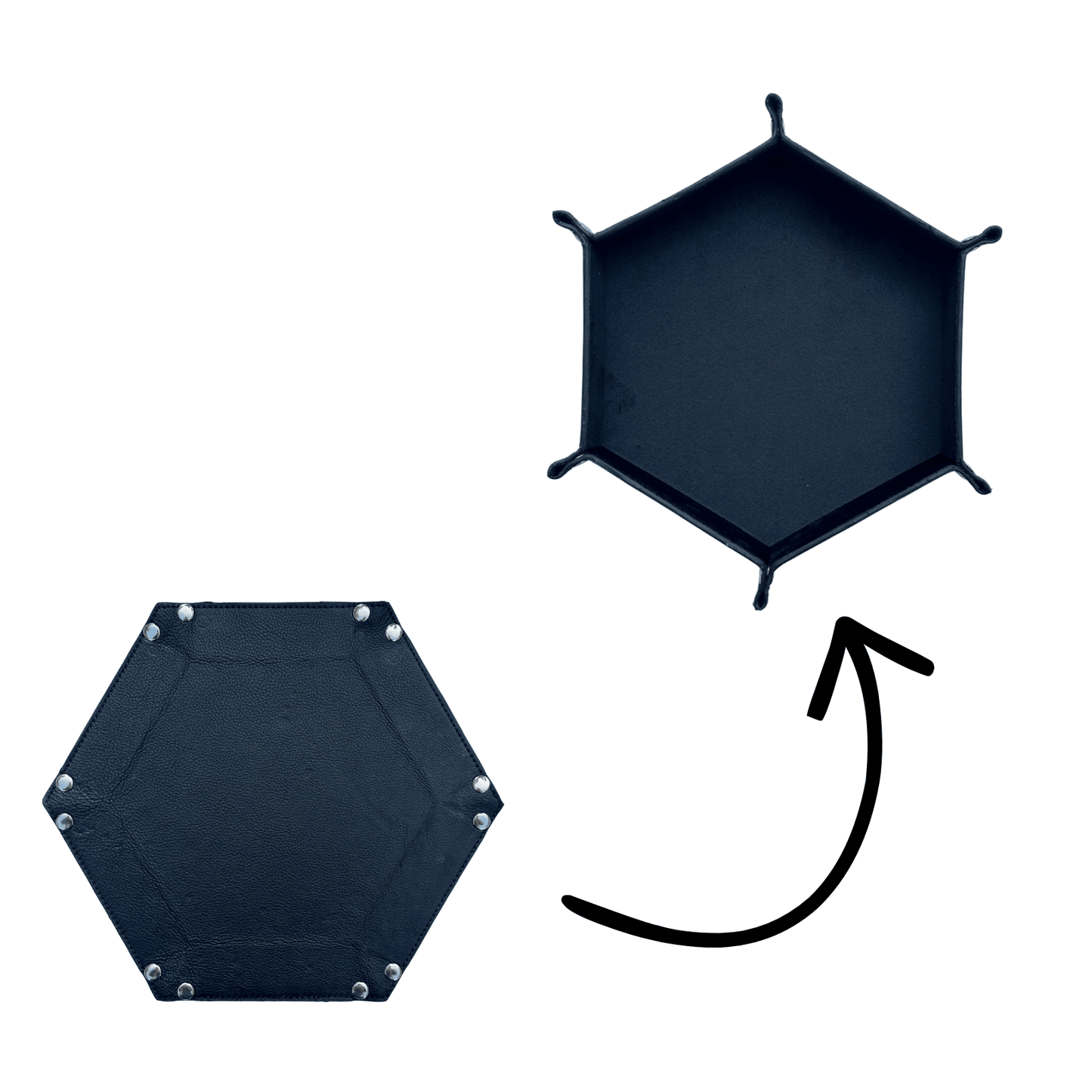 premium genuine leather hexagonal valet tray - luxury desk organiser - 