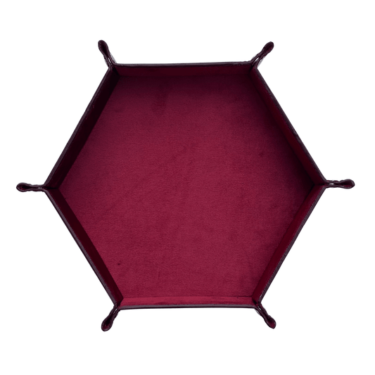 Premium Genuine Leather Hexagonal Valet Tray - Luxury Desk Organiser - 