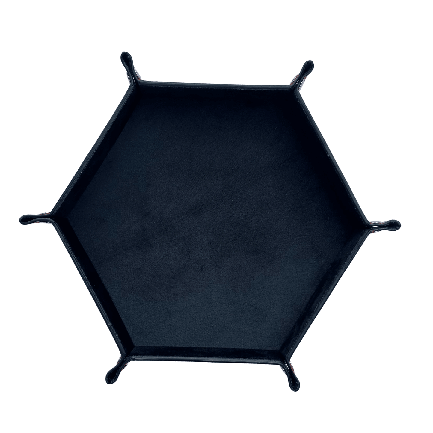 premium genuine leather hexagonal valet tray - luxury desk organiser - 