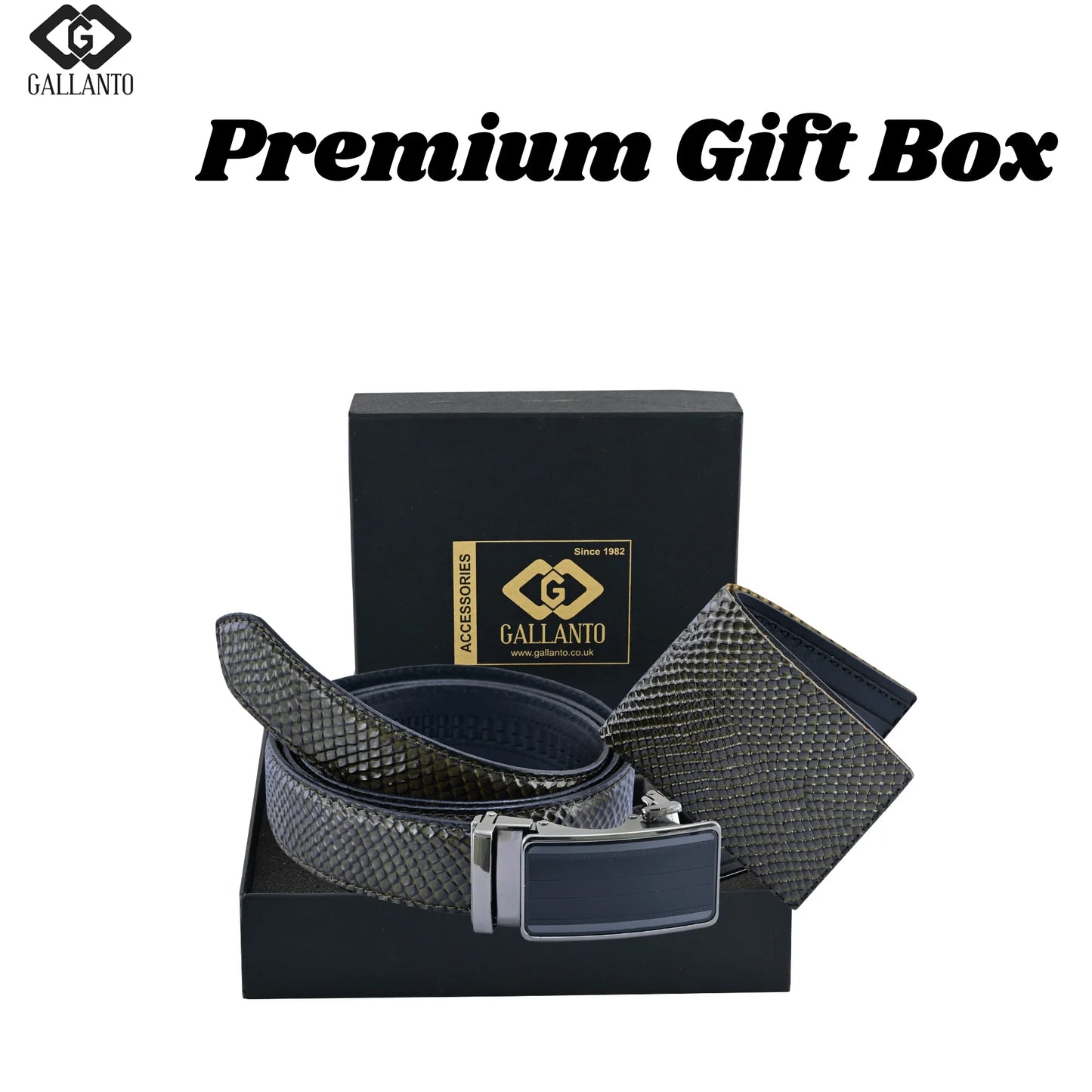 premium leather belt & leather wallet set – stylish men's leather gift – christmas gift - 
