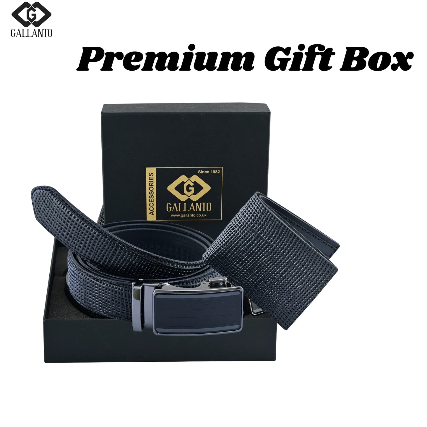 premium leather belt & leather wallet set – stylish men's leather gift – christmas gift - 