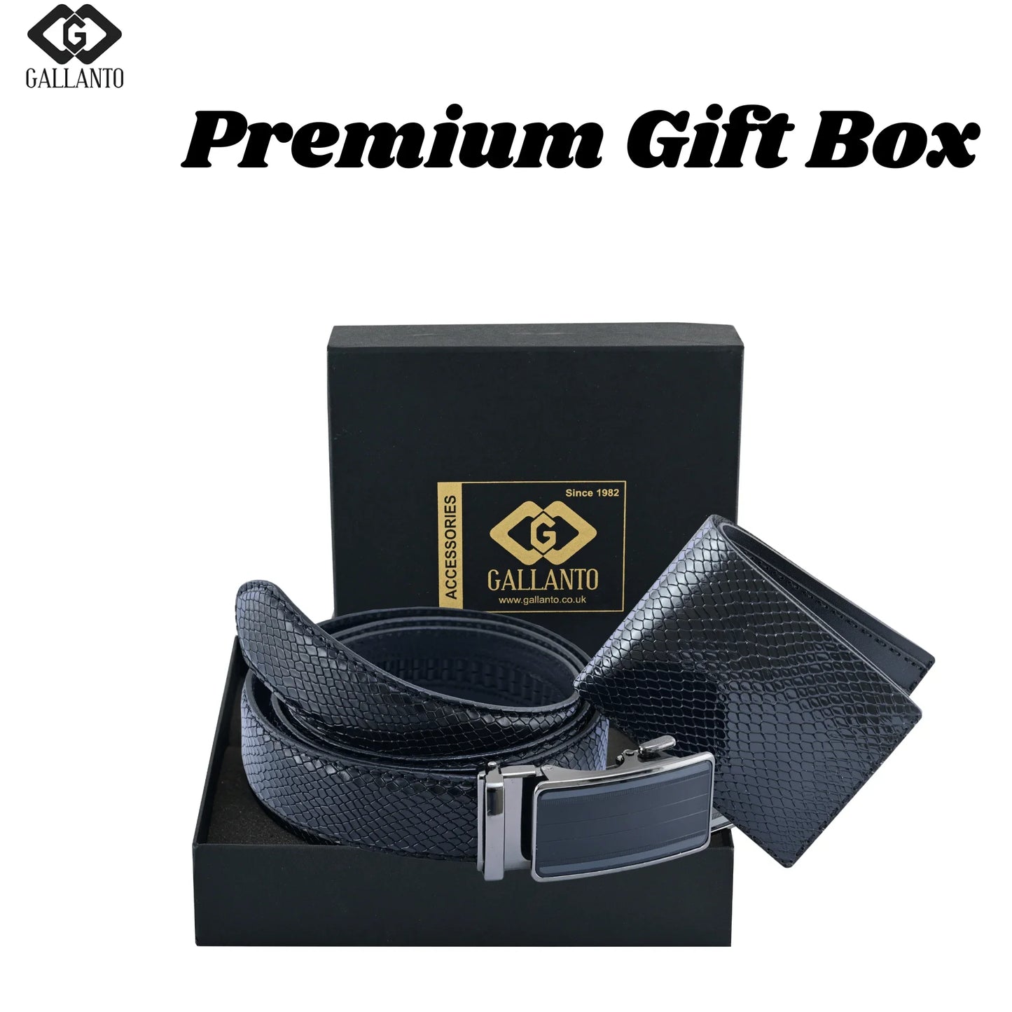 premium leather belt & leather wallet set – stylish men's leather gift – christmas gift - 