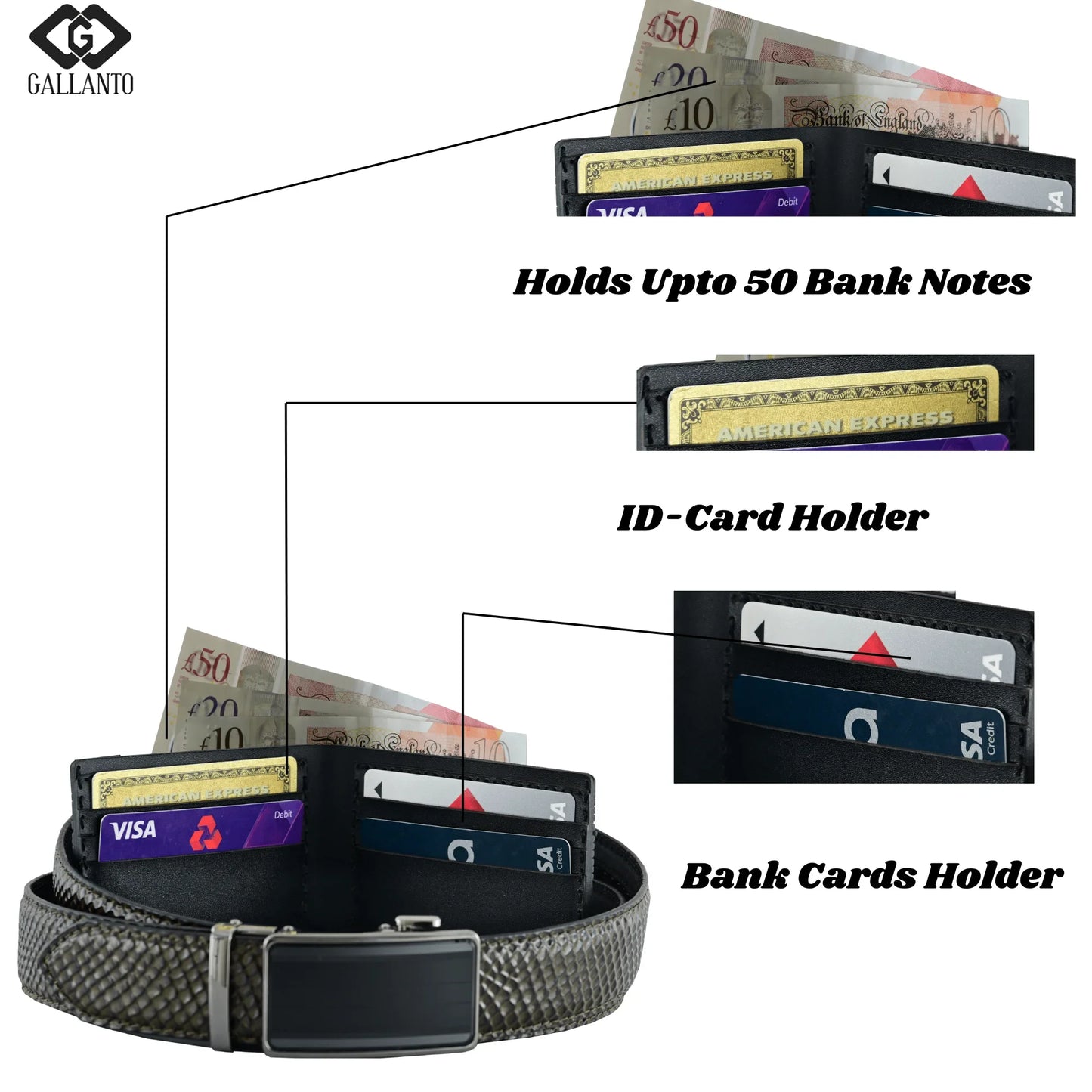premium leather belt & leather wallet set – stylish men's leather gift – christmas gift - 