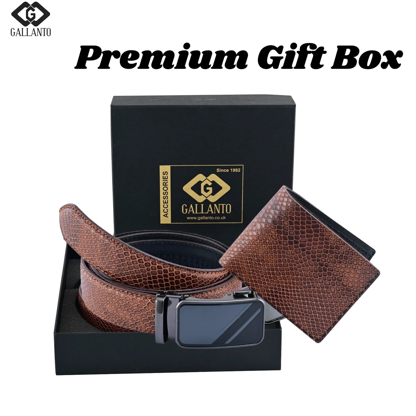 premium leather belt & leather wallet set – stylish men's leather gift – christmas gift - 