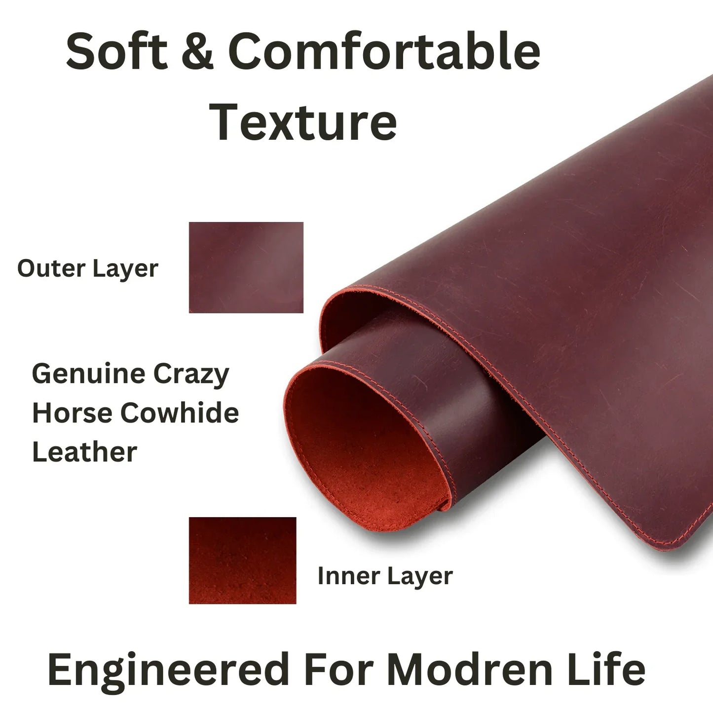 premium leather desk mat - non - slip, waterproof & stylish workspace upgrad - 