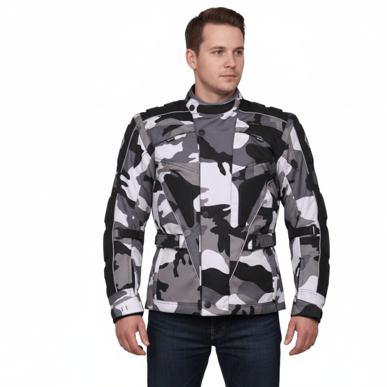 Raven Textile Motorcycle Armoured Jacket (Cordura Fabric Biker Advanced Black - 