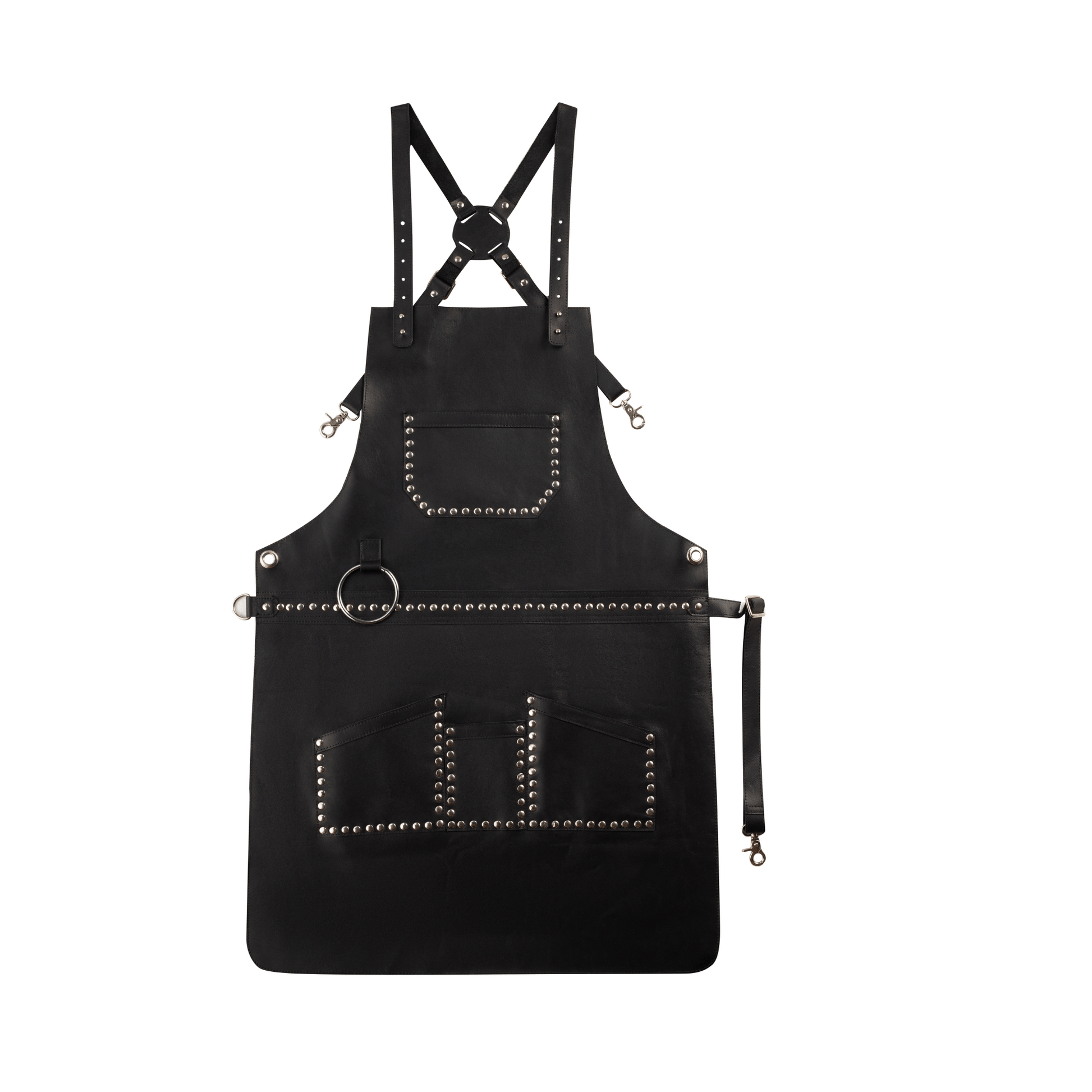 Real Leather Multi - Pocket Apron Butcher Apron - BBQ Apron - Cooking Apron - 