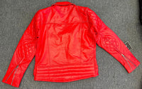 Red Diamond Mens Biker Leather Jackets M - 