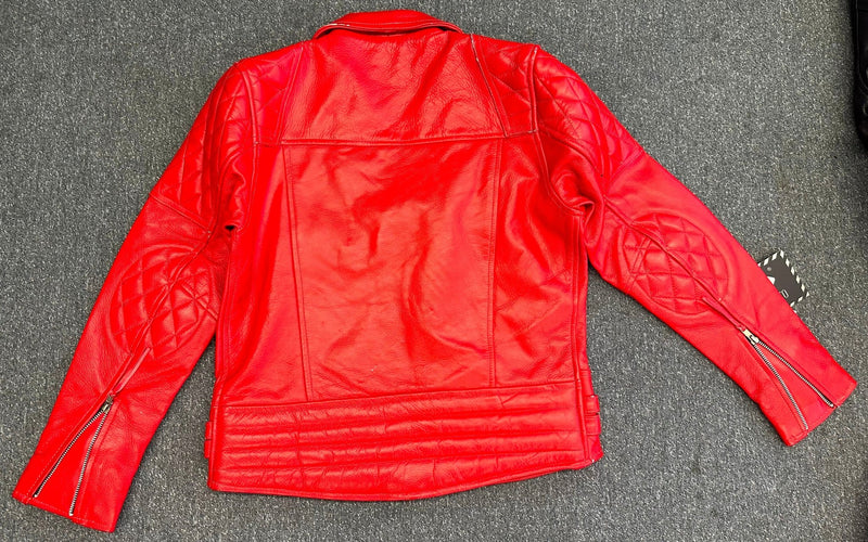 Red Diamond Mens Biker Leather Jackets M - 