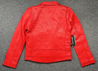 Red Marlon Brando Leather Biker Jacket - 