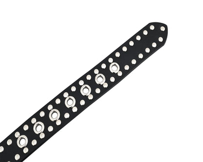 Rock Style Rivets Studs Genuine Leather Belt - Punk Goth - 