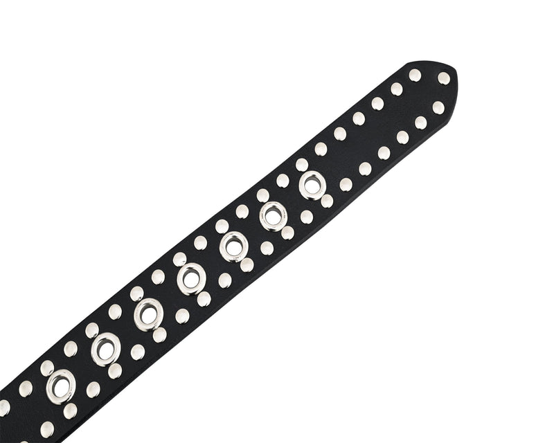 Rock Style Rivets Studs Genuine Leather Belt - Punk Goth - 