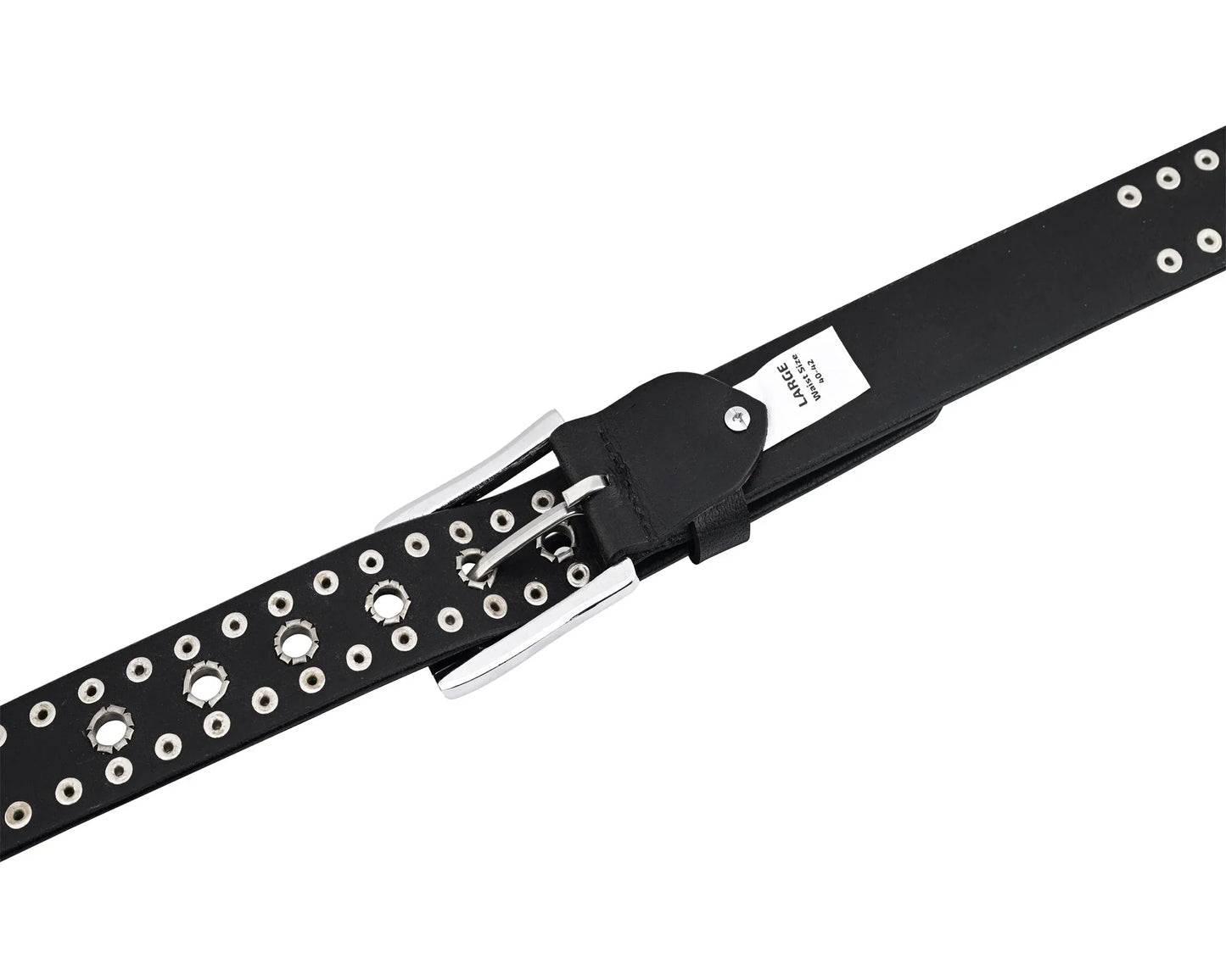 rock style rivets studs genuine leather belt - punk goth - 