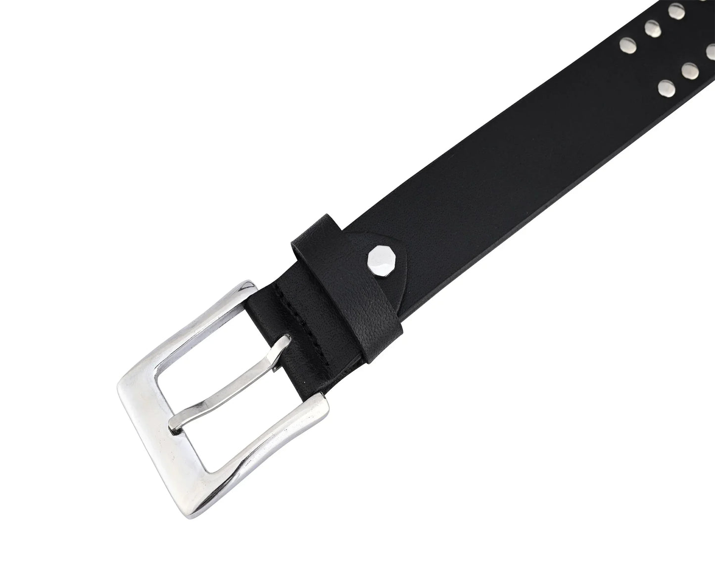 rock style rivets studs genuine leather belt - punk goth - 