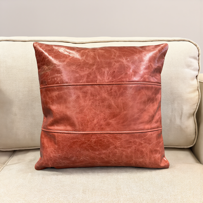 Genuine Leather Striped Cushion Covers – Set of 2 in Nine Colours