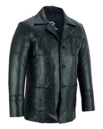 Sam Tyler's Black Leather Blazer Jacket - Life on Mars Inspired Vintage Fashion -