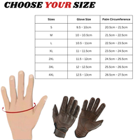 Gallanto Brown Motorcycle Armored Thinsulate Leather Winter Short Gloves Motorbike