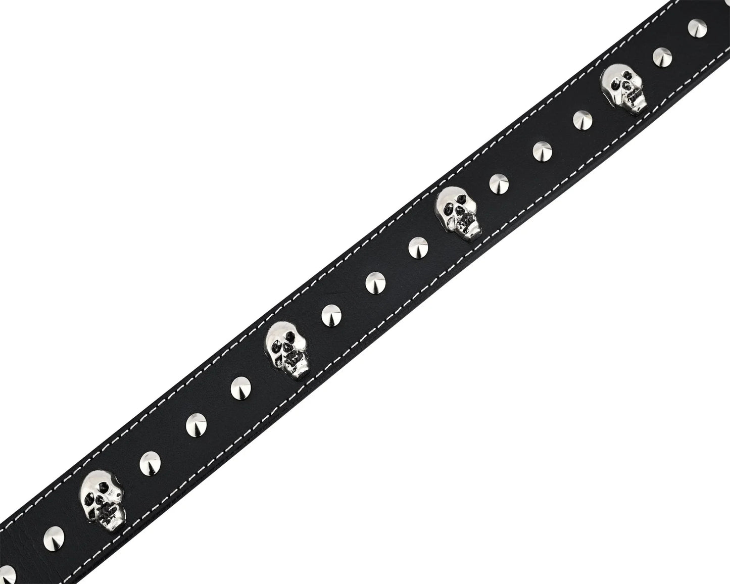 skull and pyramid studs genuine leather belt punk rock - 