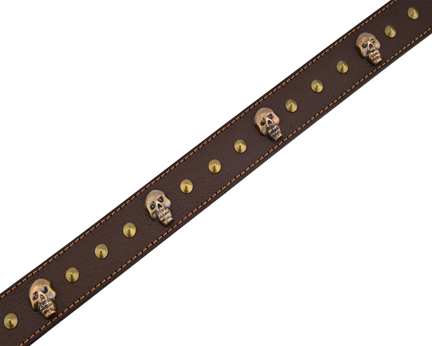skull and pyramid studs genuine leather belt punk rock - 