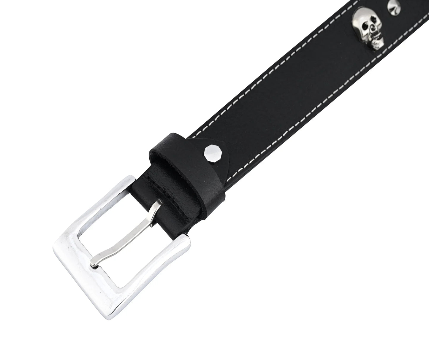 skull and pyramid studs genuine leather belt punk rock - 