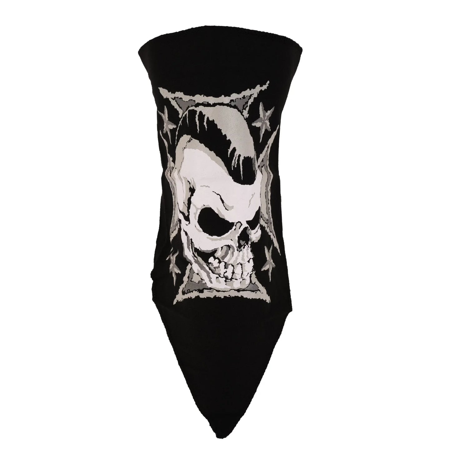 skull on iron cross textile neck warmer motorcycle - 