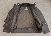 Smart Cafe Racer Textile Black Biker Jacket Red Stripes - 