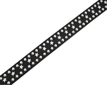 Stars Studded Genuine Leather Belt Punk Rock Gothic Style - 