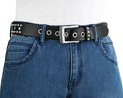 Stars Studded Genuine Leather Belt Punk Rock Gothic Style - 