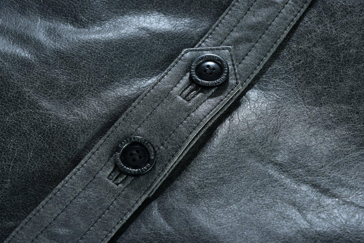 stone wash vintage men's leather jacket - double breasted dr. who & kriegsmarine inspired -