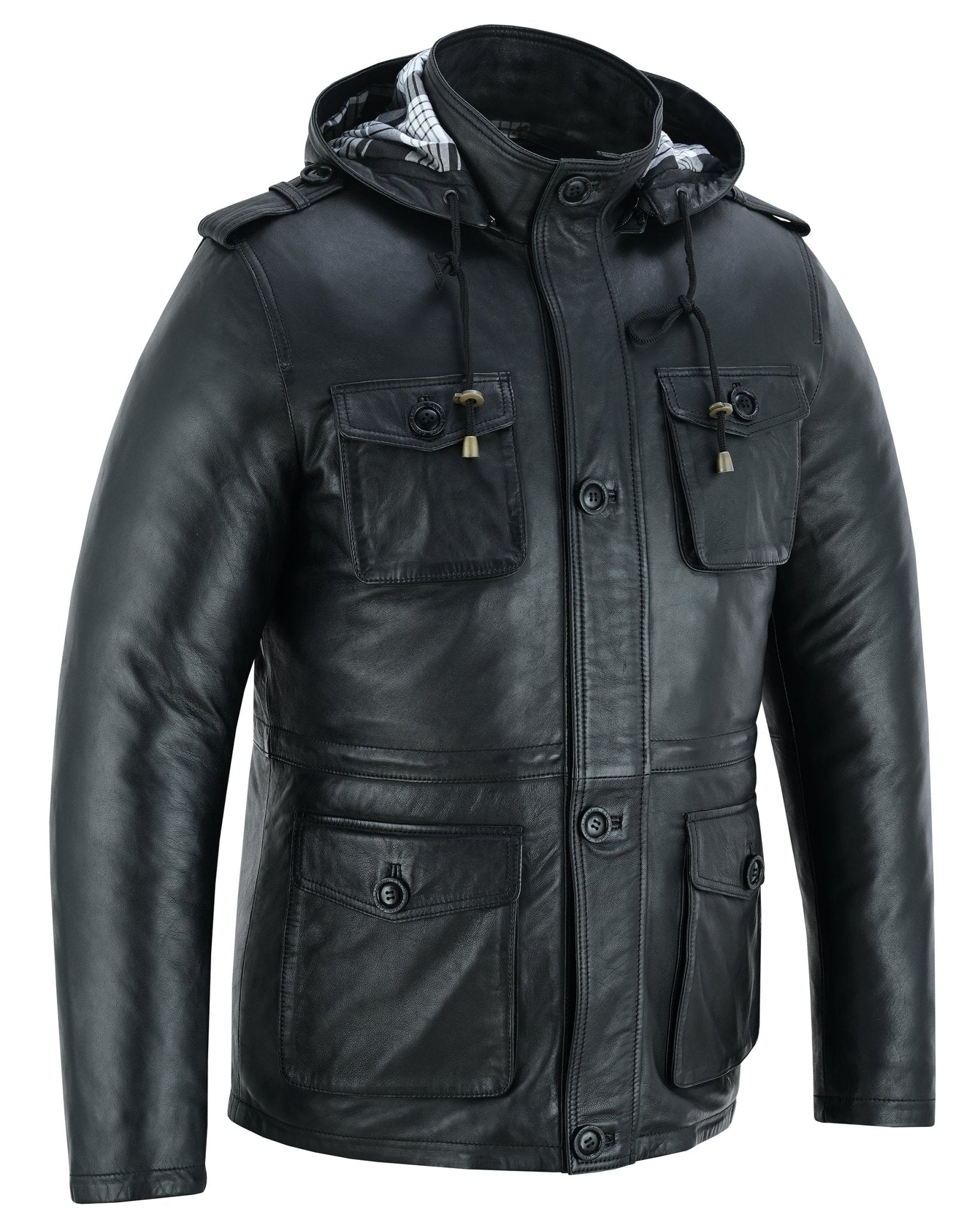 Leather Jacket Parka Jacket Pull And Bear Leather Look Parka Faux