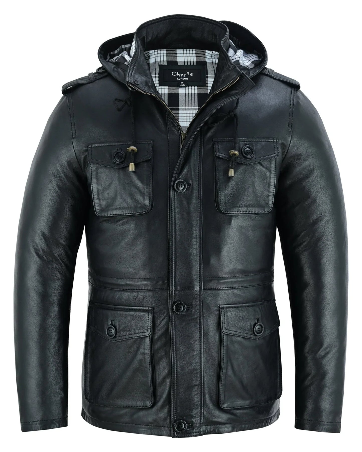 stylish men's leather parka jacket for a smart casual look -
