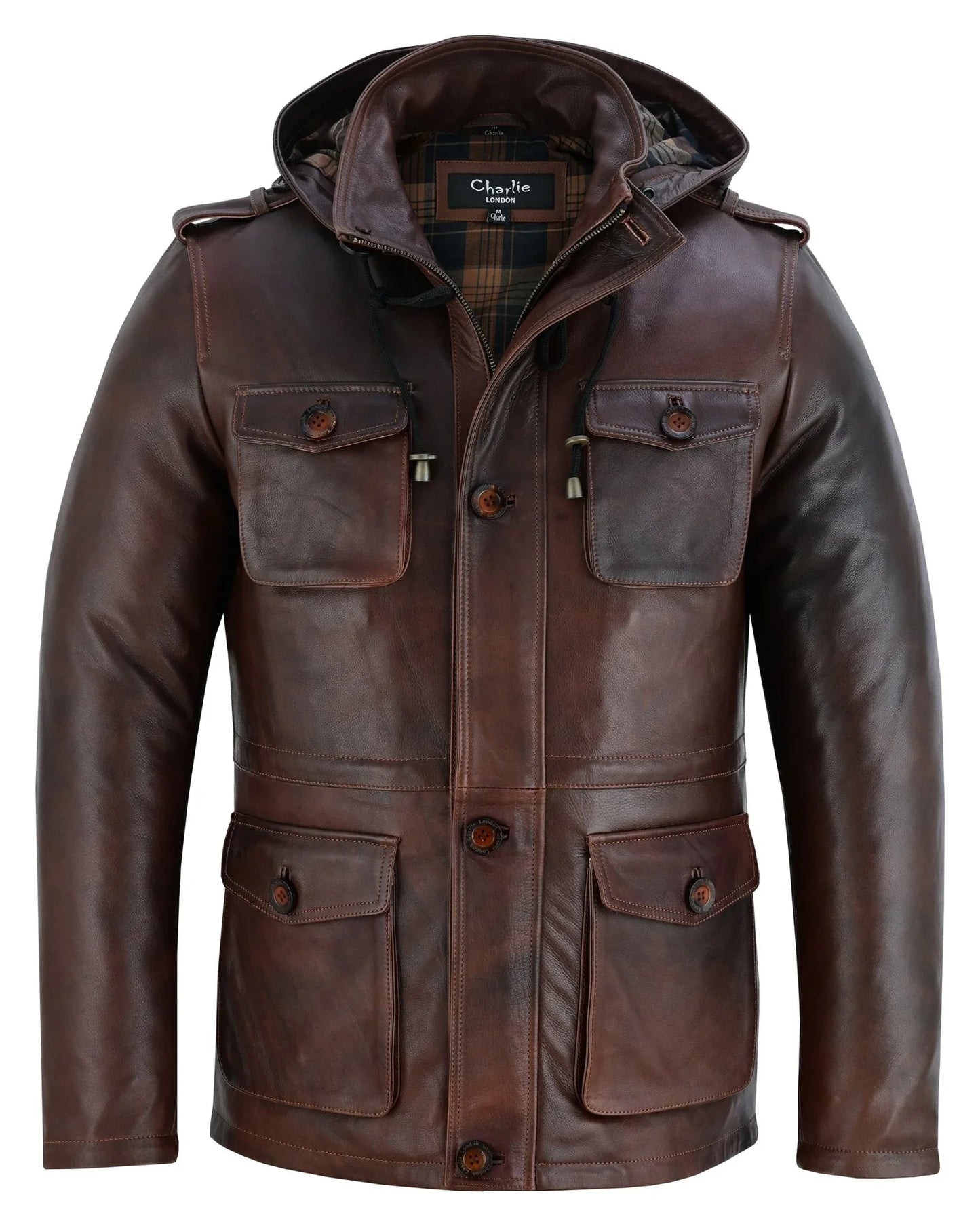 stylish men's leather parka jacket for a smart casual look -