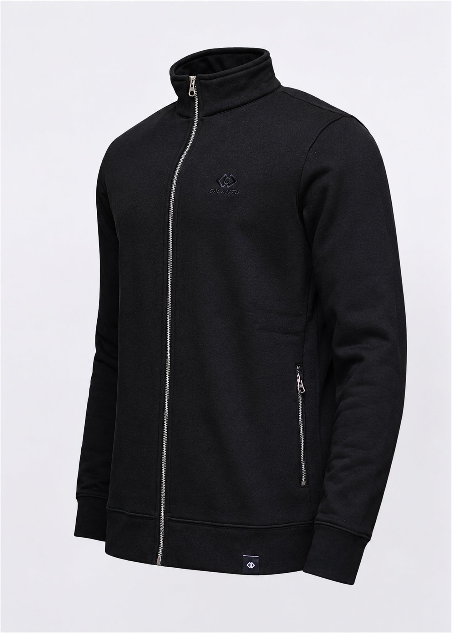 sweat jackets for men & women with mock neck full zip