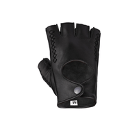 Unisex Premium Quality Real Leather Fingerless Gloves for Cycling, Gym, and Driving - 