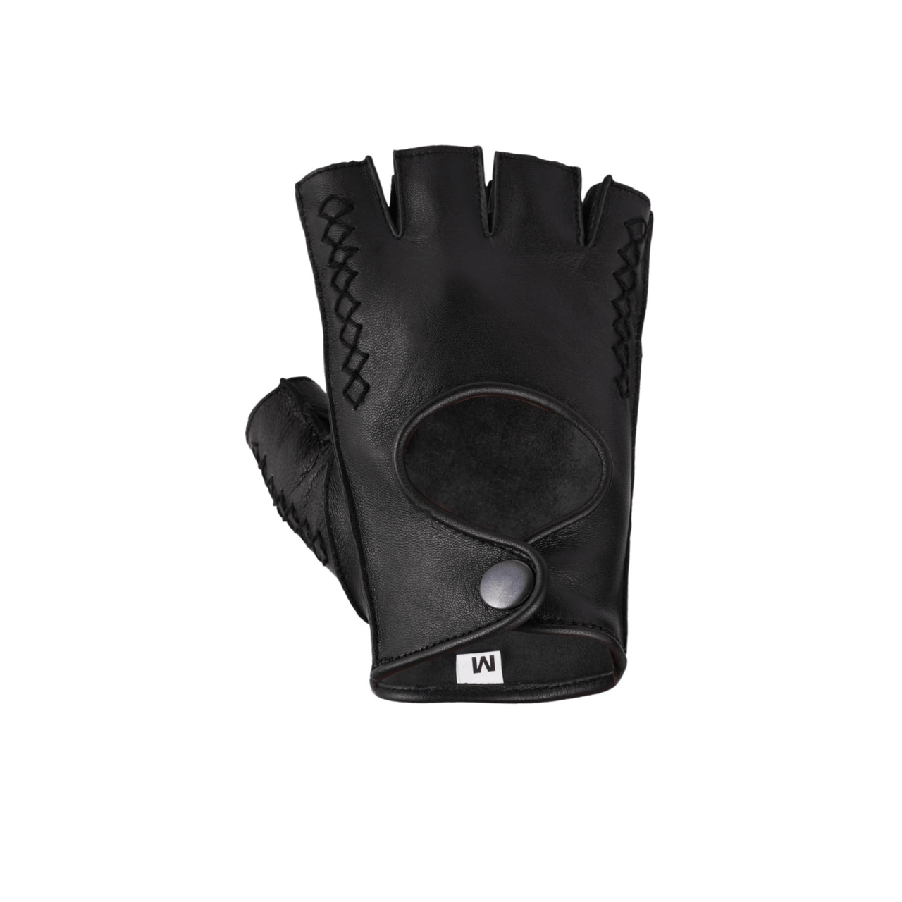 Unisex Premium Quality Real Leather Fingerless Gloves for Cycling, Gym, and Driving - 
