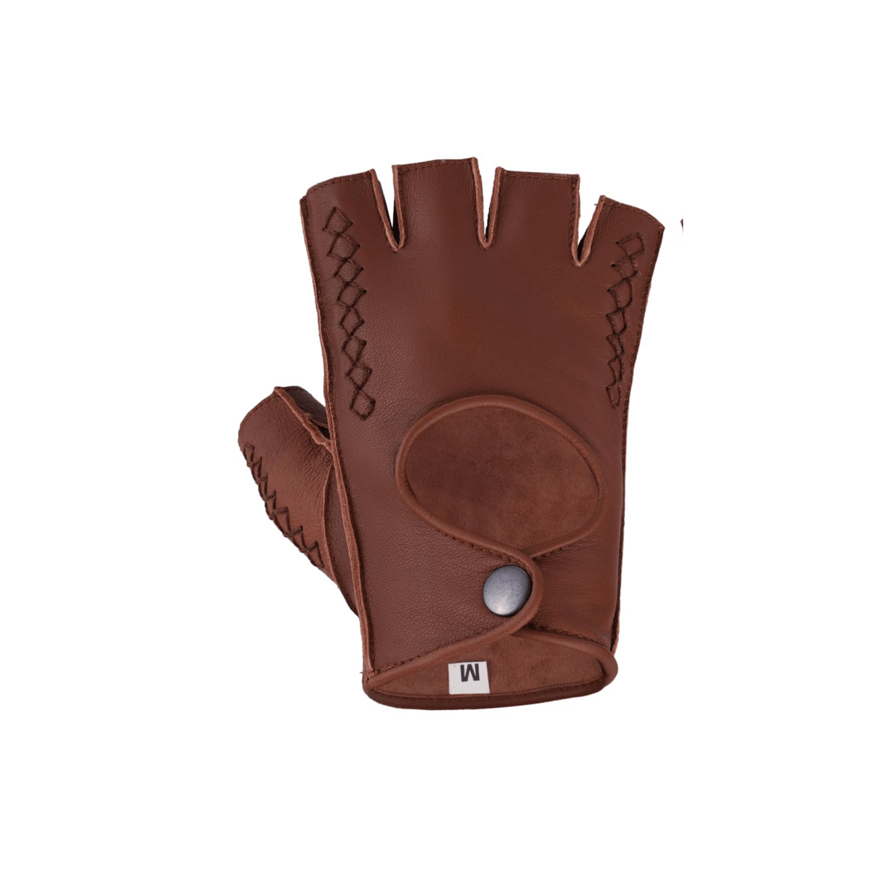 Unisex Premium Quality Real Leather Fingerless Gloves for Cycling, Gym, and Driving - 