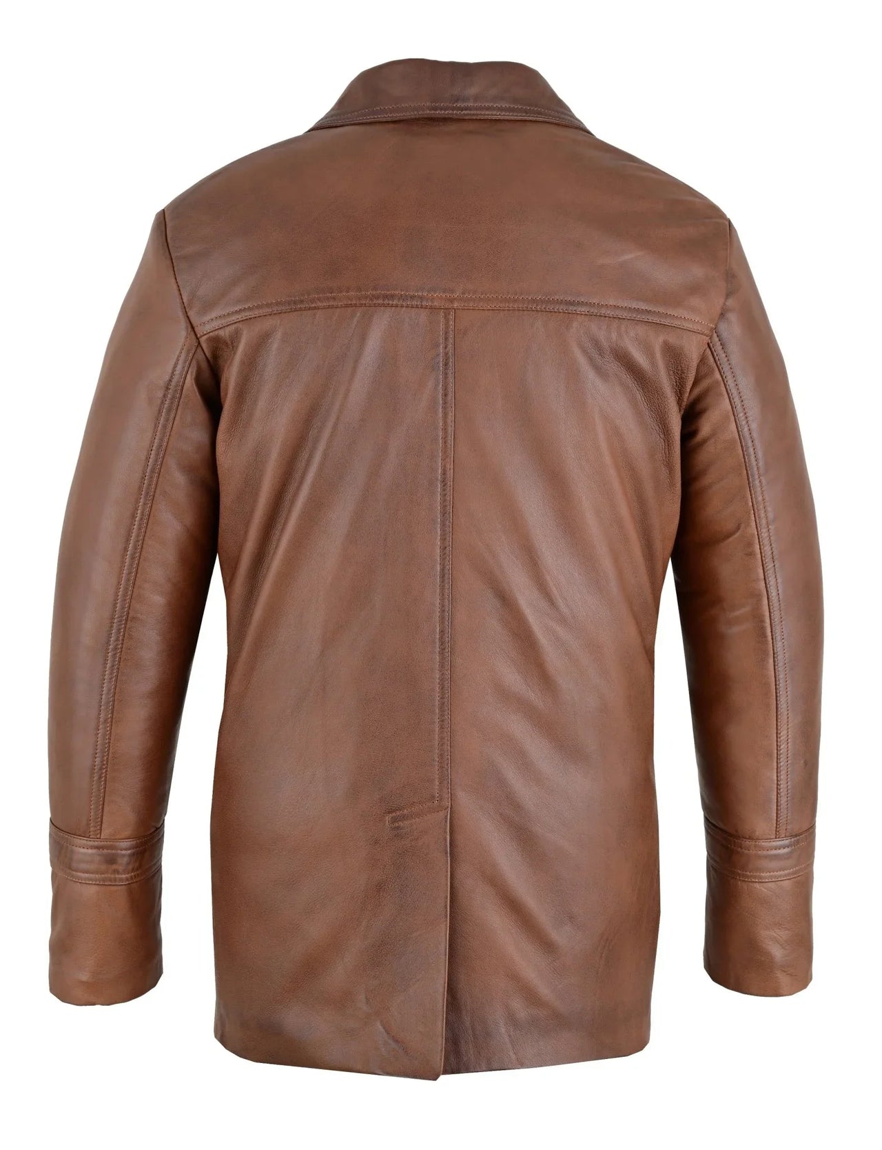 Vintage Brown Leather Blazer Jacket worn by Sam Tyler in Life on