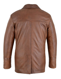 Vintage Brown Leather Blazer Jacket worn by Sam Tyler in Life on Mars - 