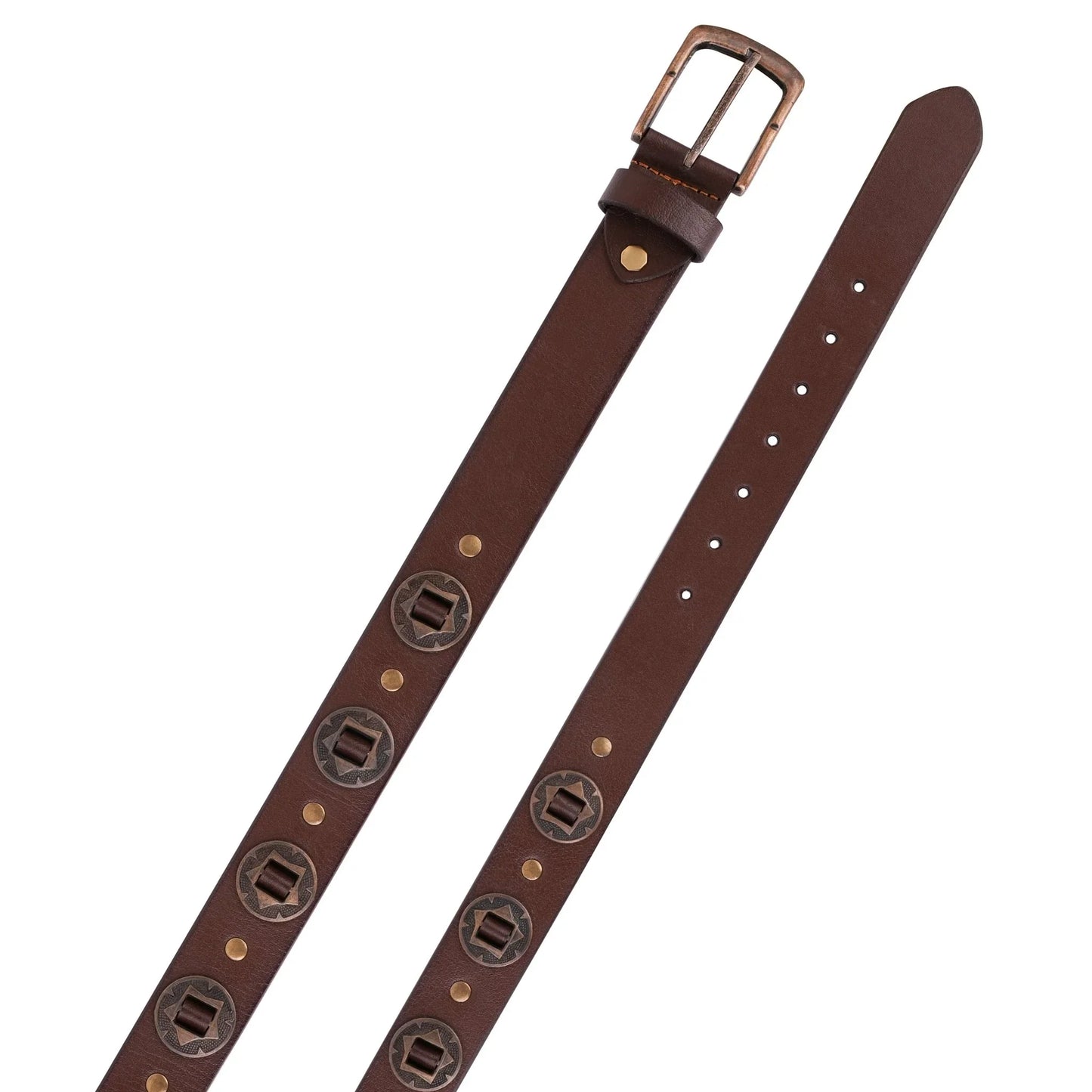 western concho genuine leather belts laced biker style - 
