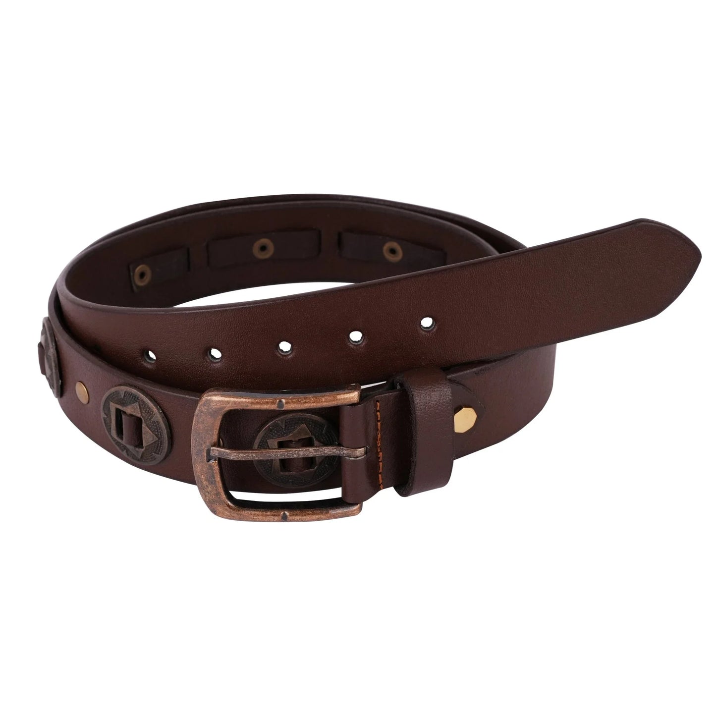 western concho genuine leather belts laced biker style - 