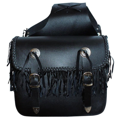 104 Black Leather Saddle Bags -