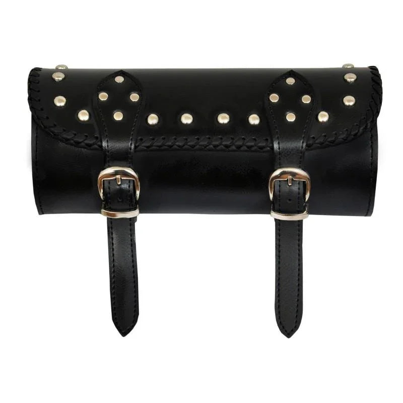 1093 studded black motorcycle leather tool bag -